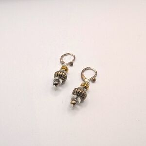 Elegant Two-Tone Drop Earrings